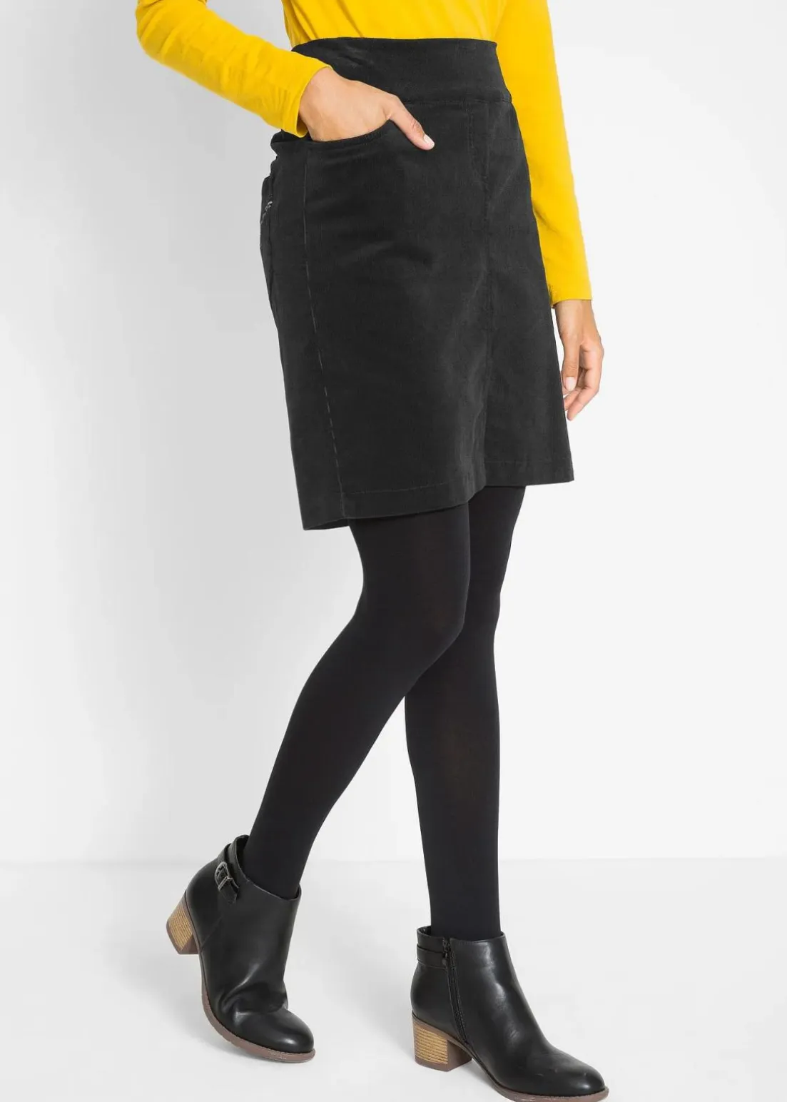 Stretch Baumwoll-Cordrock mit Bequembund