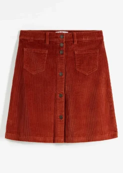 Stretch-Cordrock mit Knopfleiste