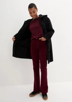 Stretch-Cord-Schlaghose mit High-Waist-Bequembund