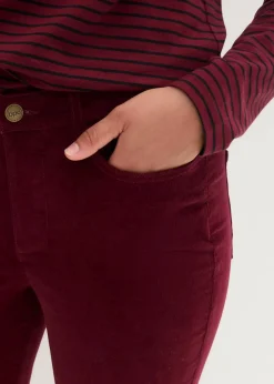 Stretch-Cord-Schlaghose mit High-Waist-Bequembund