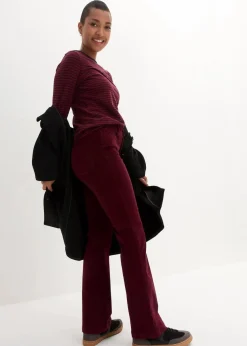 Stretch-Cord-Schlaghose mit High-Waist-Bequembund