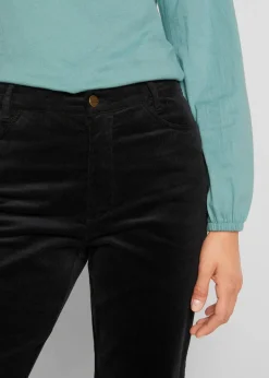 Stretch-Cord-Schlaghose mit High-Waist-Bequembund