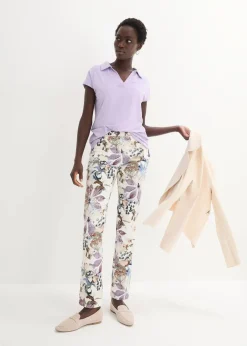 Stretch-Hose mit Blumen-Print