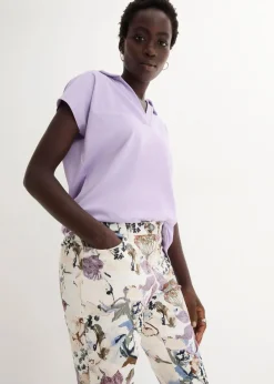 Stretch-Hose mit Blumen-Print