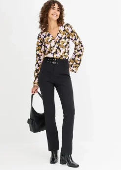 Stretch-Hose mit Gürtel (2-tlg. Set)