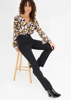 Stretch-Hose mit Gürtel (2-tlg. Set)