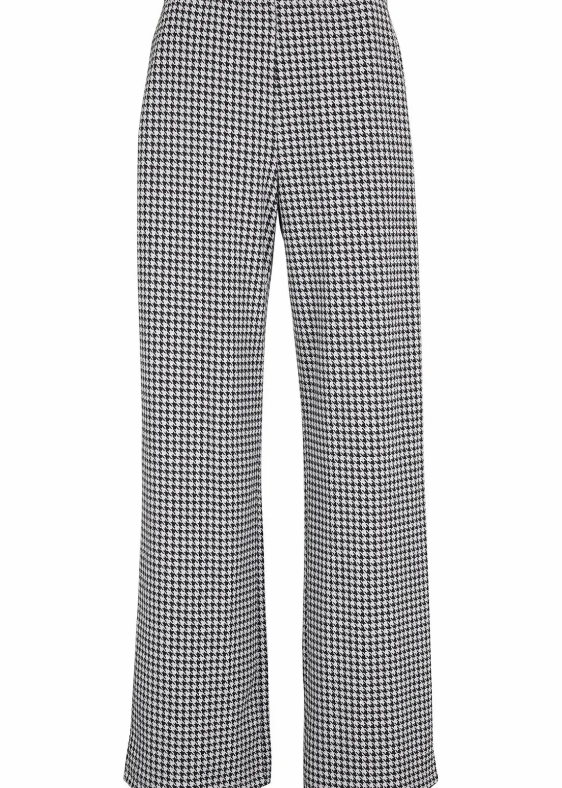 Stretch-Hose mit Hahnentrittmuster, Wide leg
