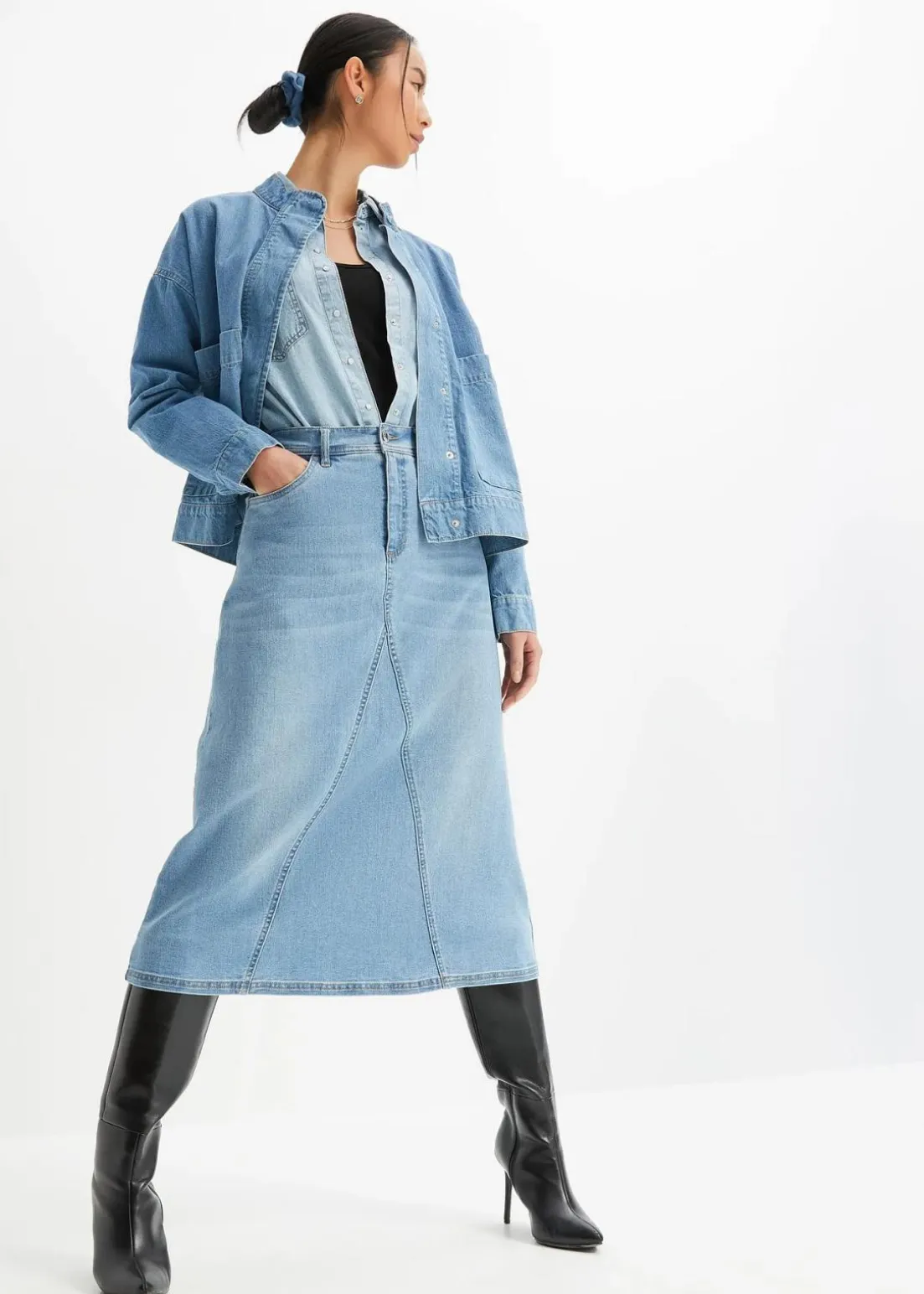 Stretch-Jeansrock, High Waist