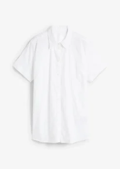 Stretch-Kurzarmbluse aus Baumwollmix