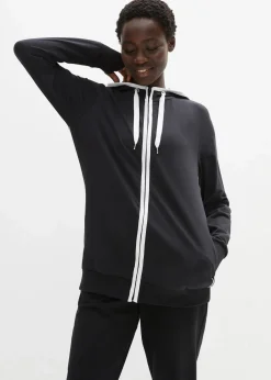 Stretch-Sweatjacke mit Baumwolle