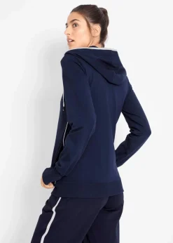 Stretch-Sweatjacke mit Baumwolle