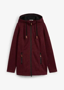 Strickfleecejacke mit Kapuze