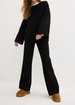 Strickhose mit Zopfmuster