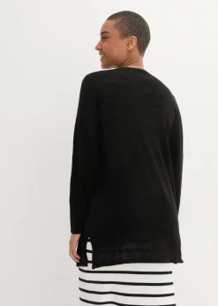 Strickjacke aus reiner leichter Baumwoll-Slub Qualität