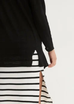 Strickjacke aus reiner leichter Baumwoll-Slub Qualität