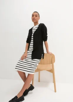 Strickjacke aus reiner leichter Baumwoll-Slub Qualität