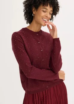 Strickjacke mit Glitzersteinchen