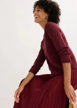 Strickjacke mit Glitzersteinchen