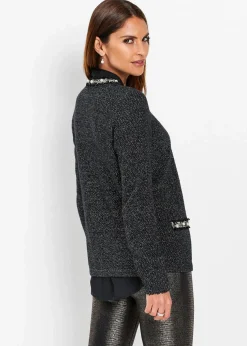 Strickjacke mit Perlen