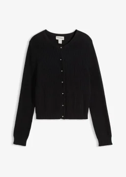 Strickjacke mit Zierknöpfen aus Woll-Mix