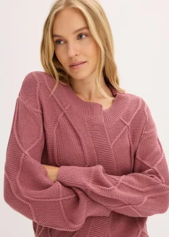 Strickjacke mit Zopfmuster