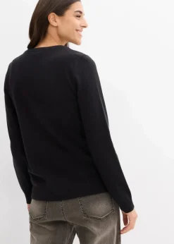 Strickjacke, Rundhals