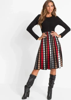 Strickkleid mit Karos