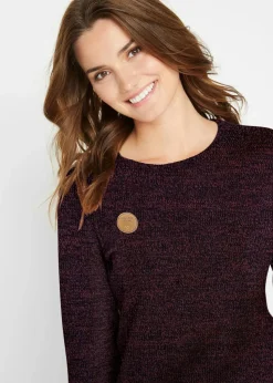 Strickkleid mit Lederimitat-Details