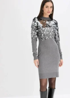Strickkleid mit Pailletten