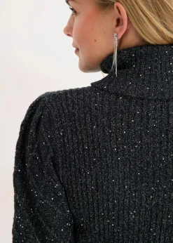 Strickkleid mit Pailletten