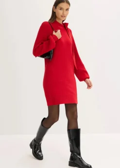 Strickkleid mit Schleife aus softem Viskose-Mix