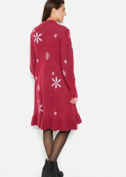 Strickkleid mit Schneeflocken-Print