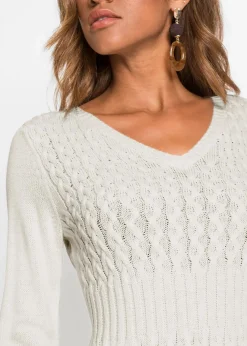 Strickkleid mit Zopfmuster