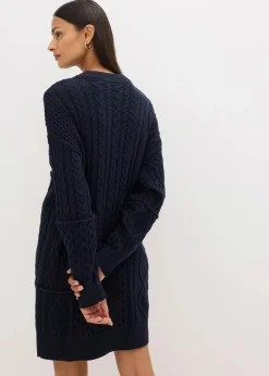 Strickkleid mit Zopfmuster