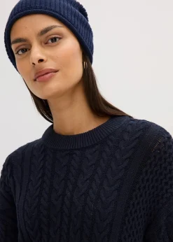 Strickkleid mit Zopfmuster