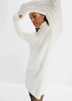 Strickkleid mit Zopfmuster