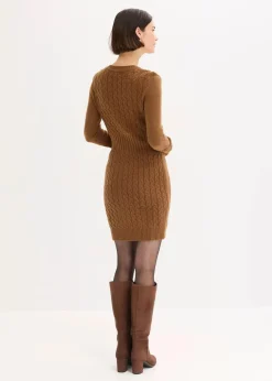 Strickkleid mit Zopfmuster