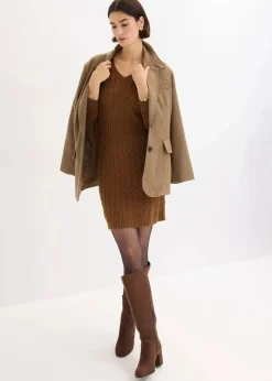 Strickkleid mit Zopfmuster