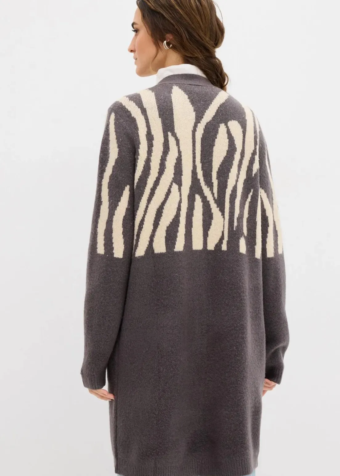 Strickmantel mit Zebra Druck