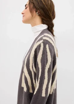 Strickmantel mit Zebra Druck