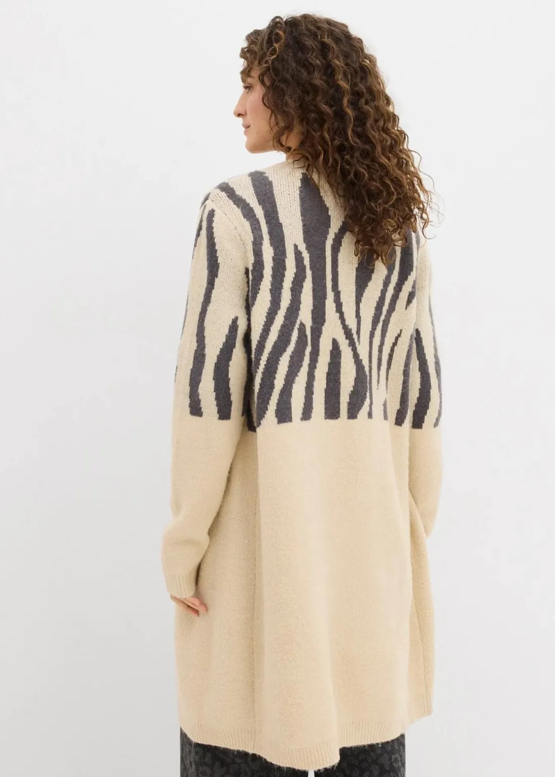 Strickmantel mit Zebra Druck