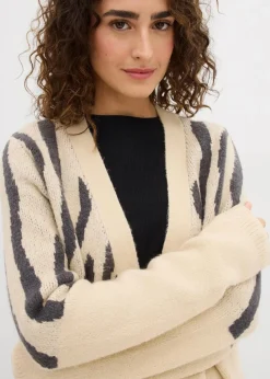 Strickmantel mit Zebra Druck