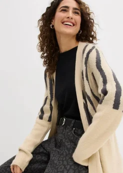 Strickmantel mit Zebra Druck