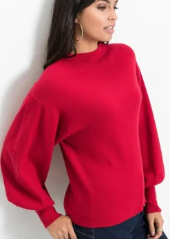 Strickpullover mit Ballonärmeln