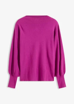 Strickpullover mit Ballonärmeln