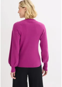 Strickpullover mit Ballonärmeln