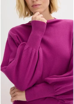 Strickpullover mit Ballonärmeln