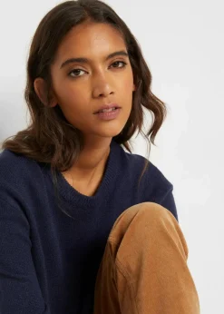 Strick-Pullover mit Rundhals-Ausschnitt