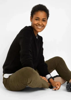 Strick-Pullover mit Rundhals-Ausschnitt