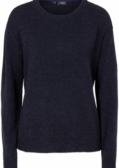 Strick-Pullover mit Rundhals-Ausschnitt in Melange